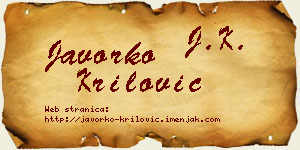 Javorko Krilović vizit kartica